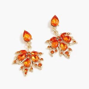 NWT J. Crew Vibrant Orange Floral Earrings, Stunning for Fall!!